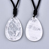 Natural Quartz Crystal Pendant Necklaces NJEW-S421-022C-1