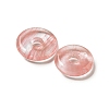 Cherry Quartz Glass Donut/Pi Disc Charms G-G142-01E-2