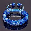 Sparkling Round Glass Braided Bead Bracelet BJEW-SW00082-20-9