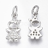 Brass Micro Pave Cubic Zirconia Charms ZIRC-R109-026P-NF-1
