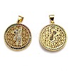 Brass Micro Pave Clear Cubic Zirconia Pendants ZIRC-J025-19G-2