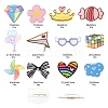 12Pcs 12 Style Acrylic Badges Brooch pins JEWB-LS0001-08-2