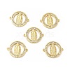 Brass Micro Pave Clear Cubic Zirconia Connector Charms KK-E068-VB354-1