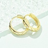 Brass Micro Pave Clear Cubic Zirconia Hoop Earrings EJEW-C122-05G-2