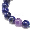 Natural Lapis Lazuli(Dyed) Rectangle & Mixed Stone Beaded Stretch Bracelet BJEW-JB08981-04-5