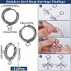 SUNNYCLUE 12Pcs 201 Stainless Steel Hoop Earrings Findings STAS-SC0007-97-2