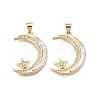 Brass Micro Pave Clear Cubic Zirconia Pendants KK-N254-188G-1