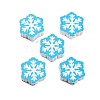 Christmas Theme Printed Wood Beads WOOD-M015-05G-1