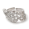 Infinity Clear Cubic Zirconia Wide Open Cuff Ring RJEW-L123-001P-2