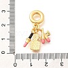 Brass Enamel Lipstick & Perfume European Dangle Charms KK-U048-05G-02-3