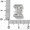 Brass Micro Pave Cubic Zirconia Letter Links KK-I717-04I-P-3