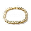 Rack Plating Brass Pave Clear Cubic Zirconia Link Bracelets KK-R158-13G-1