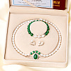 Natural Freshwater Pearl Chrysoprase Beaded Necklace & Bracelets & Earrings Sets for Women WGE4EAE-48-1