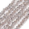 Electroplate Transparent Glass Beads Strands GL-CBA7A17-01A-01-1