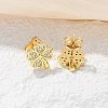 Brass Micro Pave Clear Cubic Zirconia Stud Earrings EJEW-M076-02G-01-4