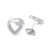 Non-Tarnish 304 Stainless Steel Hollow Out Heart Stud Earring Finding EJEW-I285-08P-2