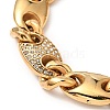 Crystal Rhinestone Coffee Bean Link Chain Bracelet BJEW-E009-01G-3