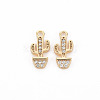 Brass Micro Pave Clear Cubic Zirconia Charms KK-S356-462-NF-1