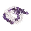 Natural Quartz Crystal & Amethyst Beads Strands G-L610-A27-01-3