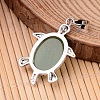 Tortoise Platinum Tone Brass Green Aventurine Pendants G-F265-01E-2