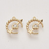 Brass Cubic Zirconia Charms KK-N216-16-1