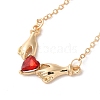 Alloy Rhinestone Hands with Heart Pendant Necklace LS-NJEW-A017-02G-1