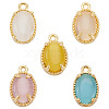 5Pcs 5 Colors Oval Brass Charms KK-TADJ0001-14-1