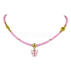 Glass Seed Beads & Flower Handmade Lampwork Beaded Necklaces NJEW-MZ00065-01-2