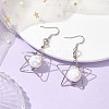 Star Copper Wire Wrapped Acrylic Dangle Earrings EJEW-JE05774-2