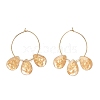 Synthetic Other Watermelon Stone Glass Teardrop Beaded Hoop Earrings EJEW-JE04787-04-3