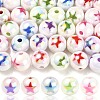 100Pcs 5 Styles UV Plating Opaque Acrylic Beads PACR-CJ0001-24-8