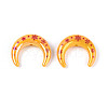 Christmas UV Plating Printed Opaque Acrylic Beads MACR-N018-07B-1