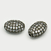 Brass Micro Pave Cubic Zirconia Beads ZIRC-F001-54-2