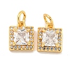 Brass Micro Pave Clear Cubic Zirconia Pendants KK-P275-32A-G-1