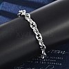 304 Stainless Steel Oval Link Chain Bracelets for Women Men BJEW-F488-48A-P-3