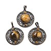 Natural Tiger Eye Pendants G-Q158-03A-R11-1