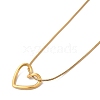 Ion Plating(IP) 304 Stainless Steel Hollow Heart Pendant Necklace with Round Snake Chains NJEW-M202-05G-2
