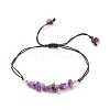 Natural Amethyst Chips Braided Bead Bracelet BJEW-JB08019-09-1