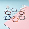 7Pcs 7 Style Natural Mixed Stone Chips & Resin Evil Eye Braided Bead Bracelets Set BJEW-JB08495-2