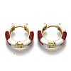 Brass Huggie Hoop Earrings EJEW-S209-06D-2