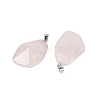 Natural Rose Quartz Pendants G-C140-06D-2