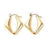 Ion Plating(IP) 304 Stainless Steel Chunky Rhombus Hoop Earrings for Women EJEW-K242-06G-1