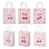 9Pcs 3 Styles Paper Cherry Printed Carry Storage Tote Bags ABAG-TA0001-99-9