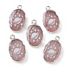 Natural Strawberry Quartz Oval Pendants G-C102-07P-04-1