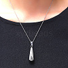 Non-Tarnish Stainless Steel Teardop Pendant Necklaces TG1210-1-5