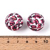 ABS Plastic Leopard Print Round Beads SACR-T017-75B-02-3