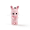 Flocking Resin Cute Bunny Pendants X-MACR-P043-J02-1