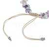 Natural Fluorite Chip Nylon Braided Beaded Bracelet Making AJEW-JB01296-08-3