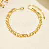 Summer Beach Brass Teardrop Tassel Anklets for Women IU8608-1