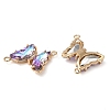 Brass Pave Faceted Glass Connector Charms X-FIND-Z020-04G-2